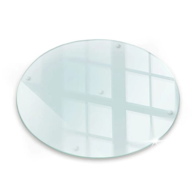 Tulup Schneidebrett Küchen Schneidebrett Glas 40x40 cm Rundes Schneidebrett Glas Schneidebrett Transparent