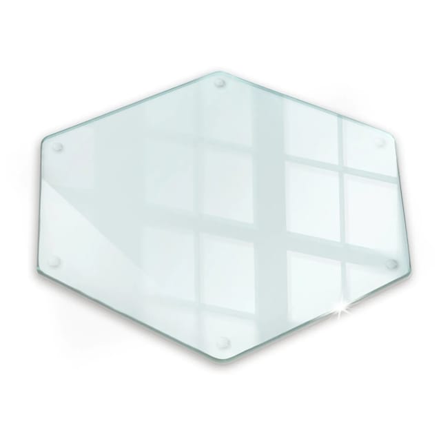 Tulup Schneidebrett Transparente Schneidebrett 40x34 cm Sechseckiges Schneidebrett Küchen Schneidebrett Glas