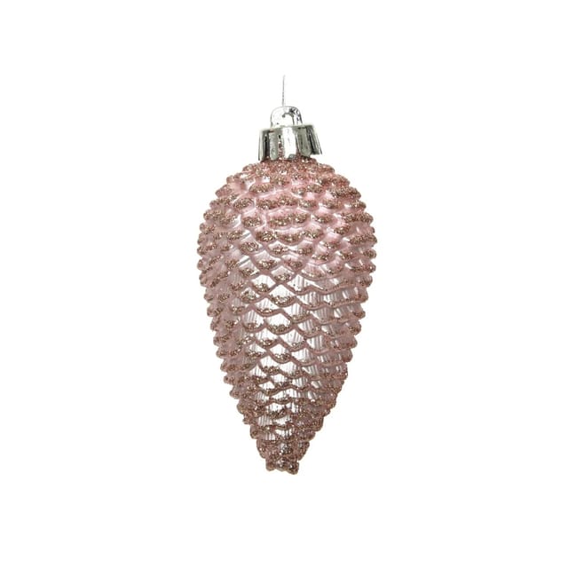 Marelida Christbaumschmuck Baumschmuck Tannenzapfen Bruchfest Glitzernd H 8cm Rosa 6St