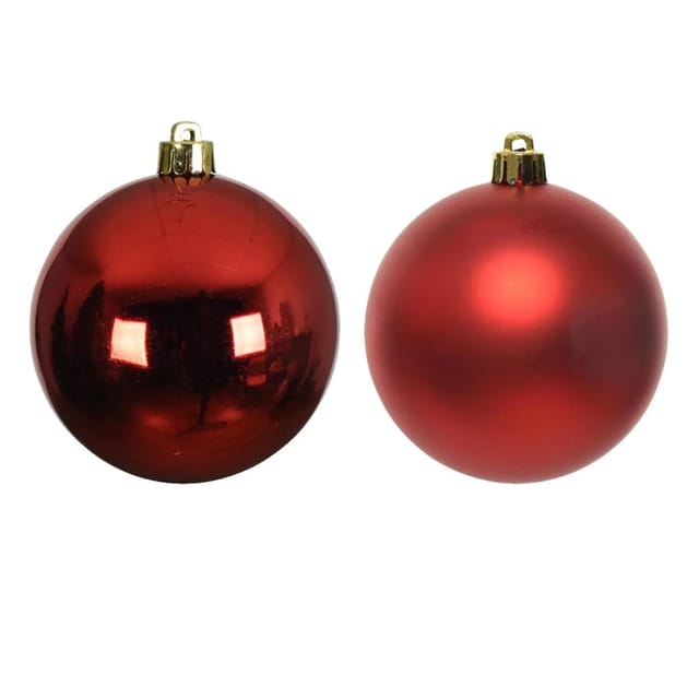 Marelida Weihnachtskugeln Baumschmuck Christbaumkugeln Bruchfest Glänzend Matt Rot 12St