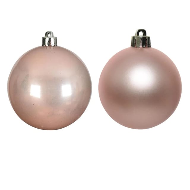 Marelida Christbaumkugeln Weihnachtskugel Baumschmuck Glas 8cm Glänzend Matt Rosa 6er Set