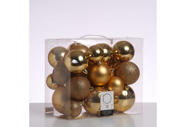 Marelida Christbaumkugel Weihnachtskugel Bruchfest Glänzend Matt Glitzernd Gold 26er