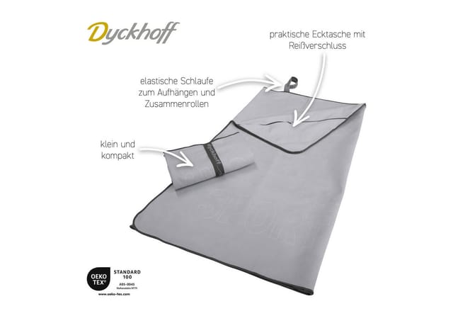 Dyckhoff Sporttuch Sports Mikrofaser Grau 80 x 180 cm
