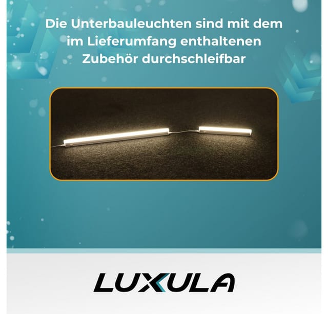 LUXULA LED Unterbauleuchte 57cm 8W 720lm 4500K Neutralweiß Küchenbeleuchtung Schranklicht Erweiterbare LED Leiste