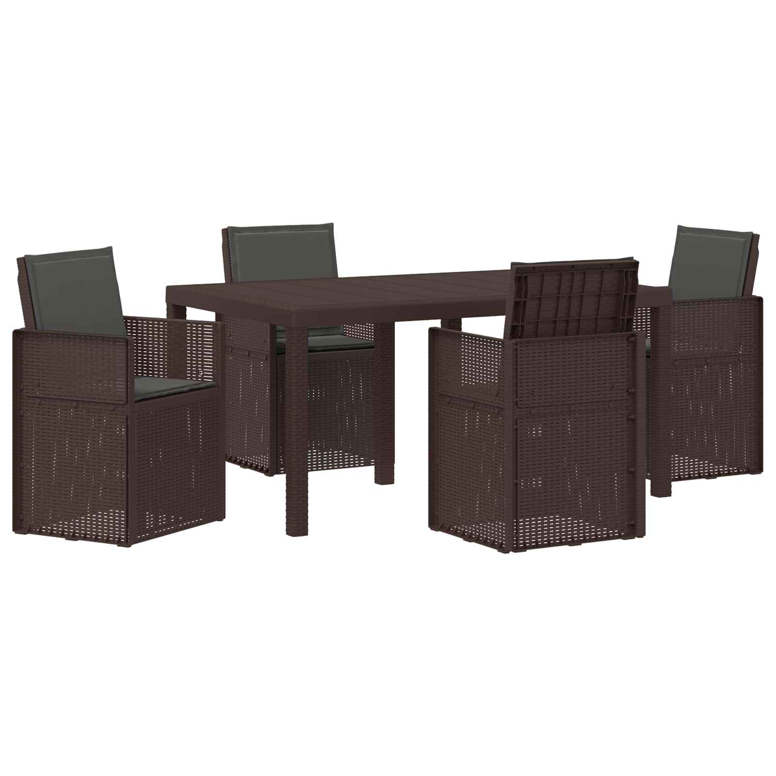 Maison Exclusive - Garten Essgruppe 5 Stk. Braun Und Anthrazit Pp
