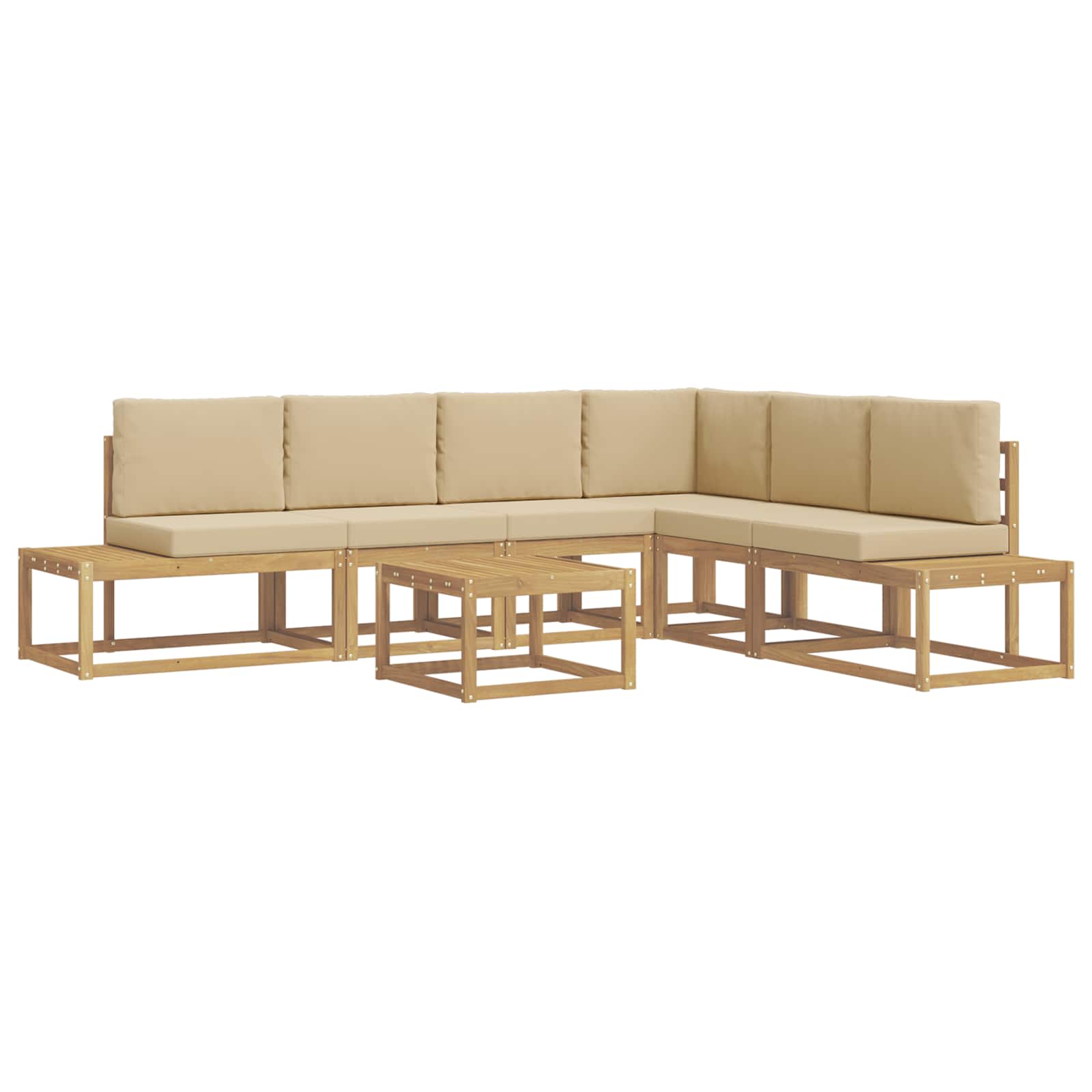 Maison Exclusive - Outdoor-sofagarnitur 5 Stück Weiß Und Beige Po
