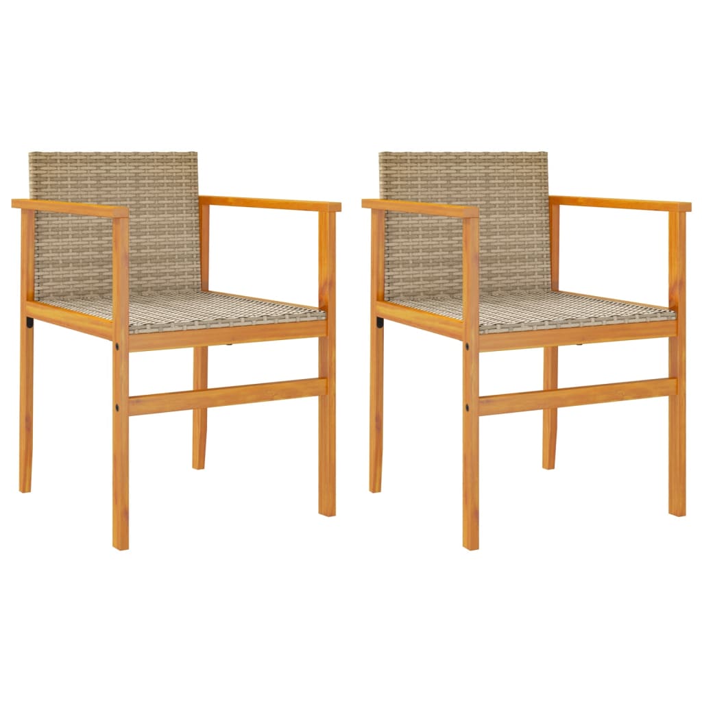 Maison Exclusive - Gartenstühle 2 Stk. Beige Poly Rattan Und Mass