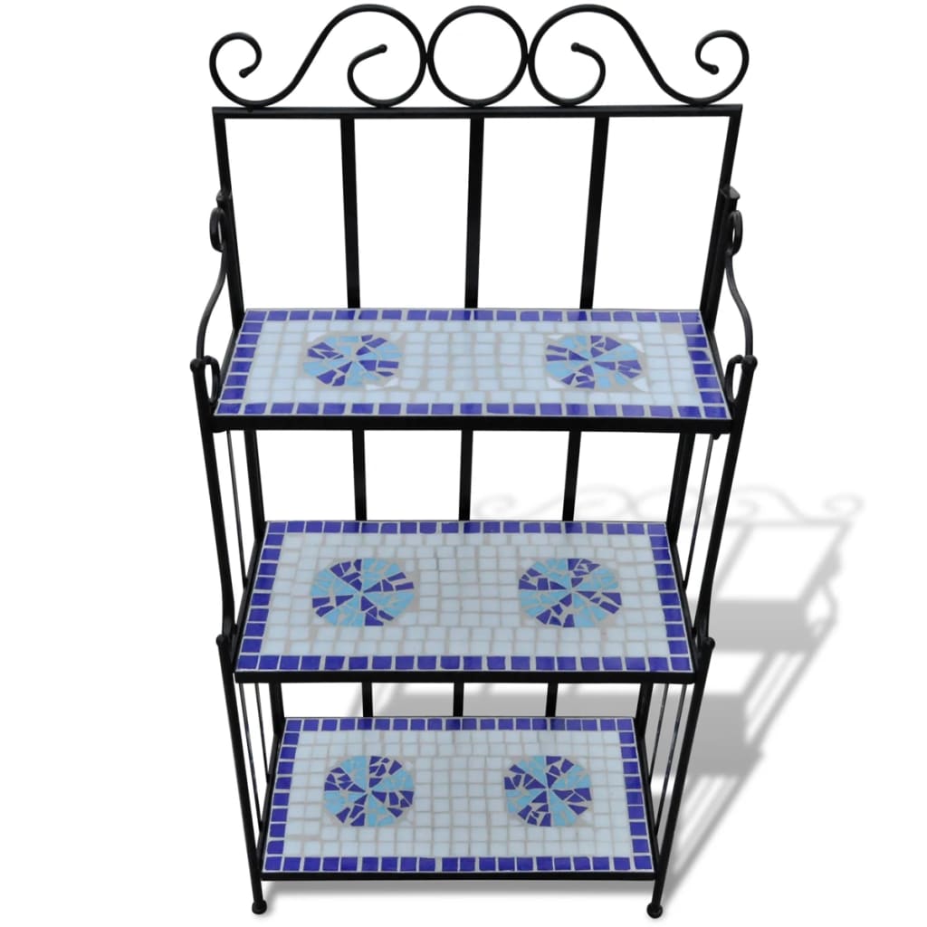 Maison Exclusive - Pflanzenständer Mosaik Blau Und Weiß