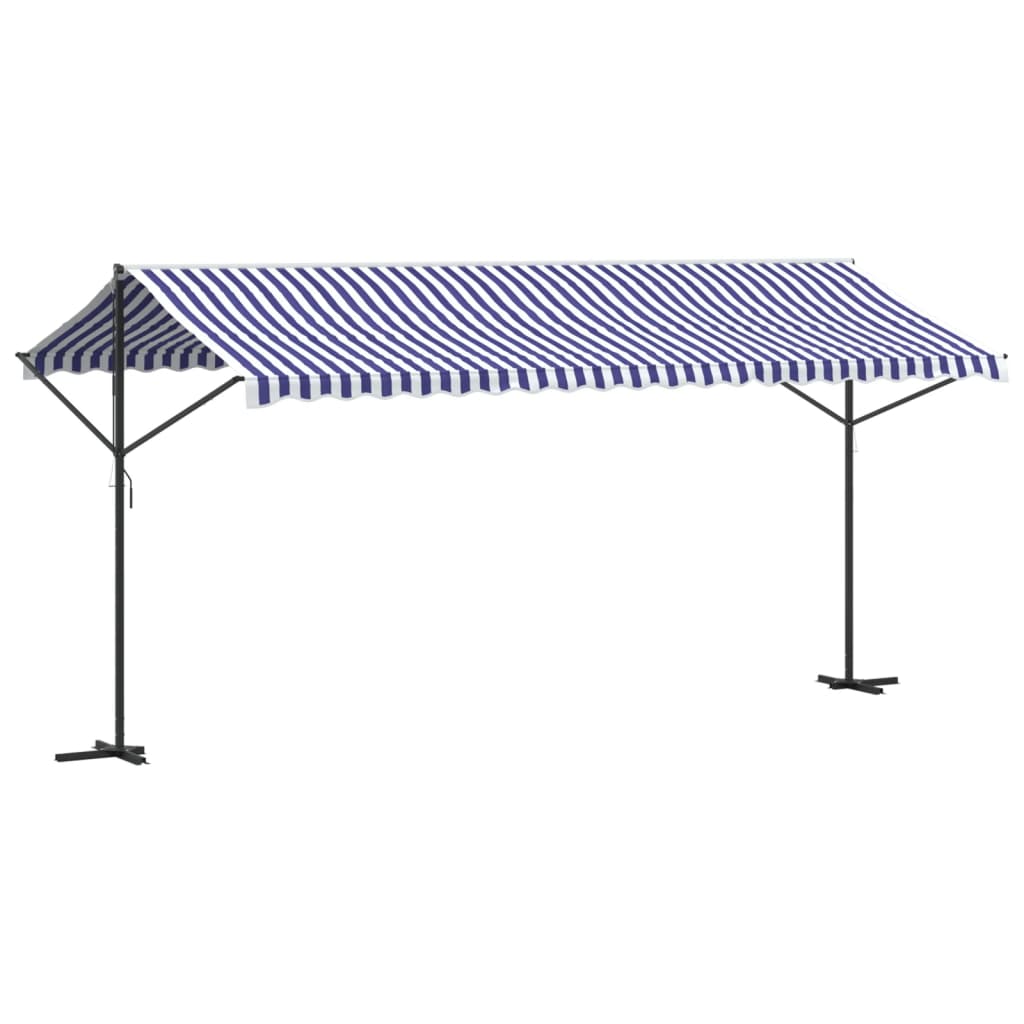 Maison Exclusive - Freistehende Markise Blau Und Weiß 500x300 Cm