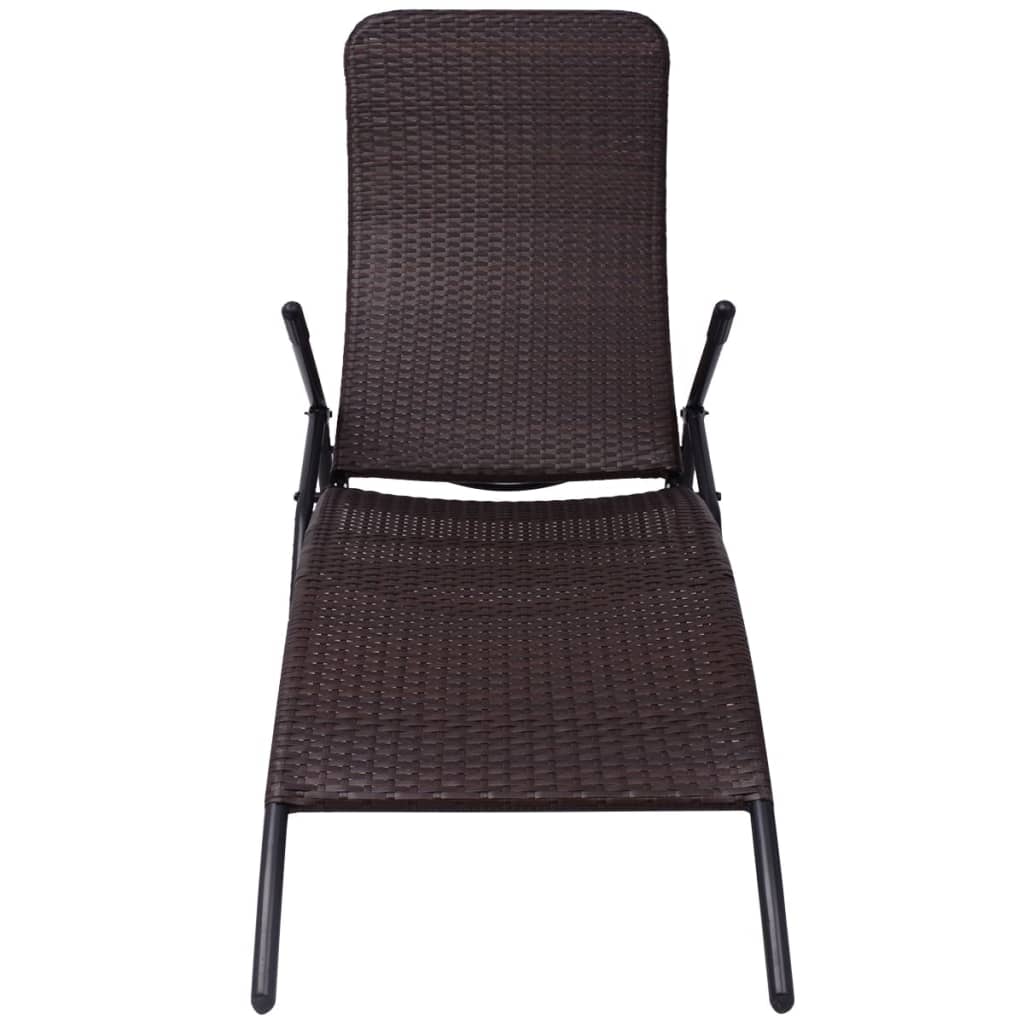Maison Exclusive - Sonnenliege Klappbar Poly Rattan Brown
