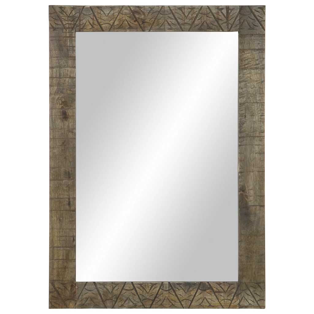 Maison Exclusive - Badspiegel Grau 50x2,5x70 Cm Massivholz Mango