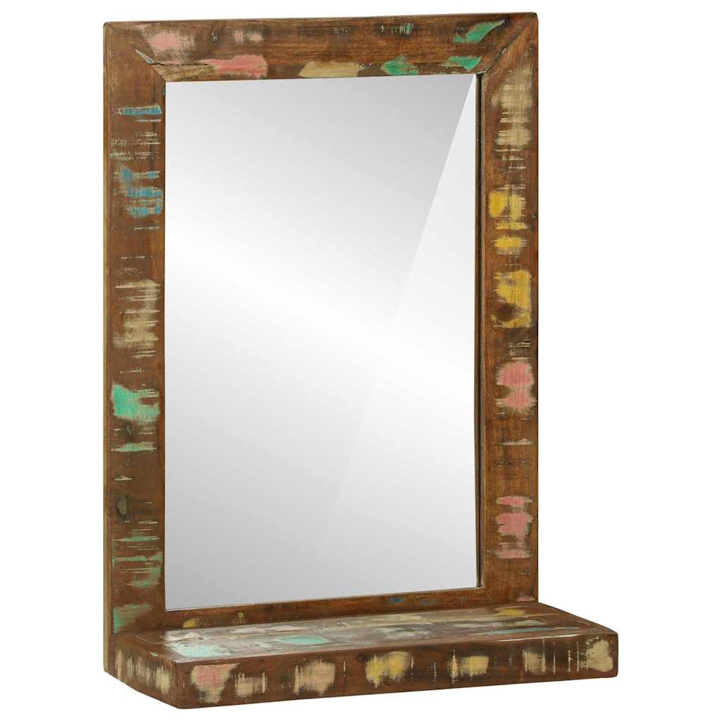 Maison Exclusive - Badezimmer Spiegel Mit Regal Braun Massives Up