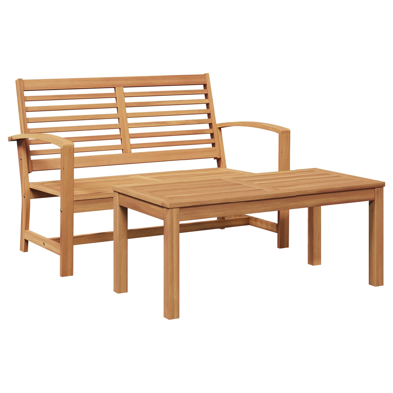 Maison Exclusive - Gartenbank Und Tischset 2 Stück Braun Massivho