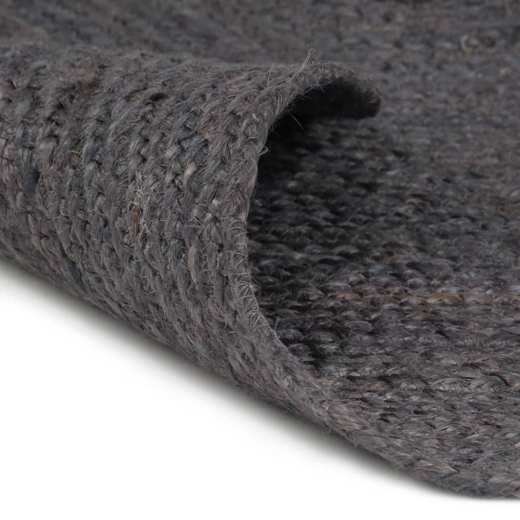 Maison Exclusive - Teppich Handgefertigt Jute Rund 210 Cm Dunkelg