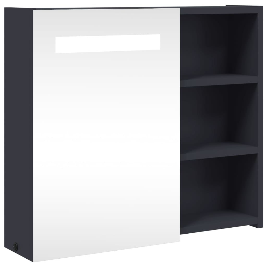 Maison Exclusive - Spiegelschrank Mit Led-beleuchtung Grau 60x13x