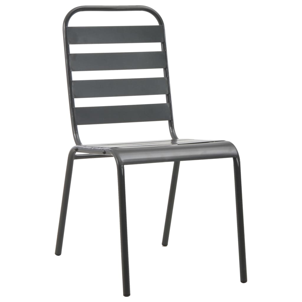 Maison Exclusive - Stapelbare Gartenstühle 2 Stk. Stahl Grau