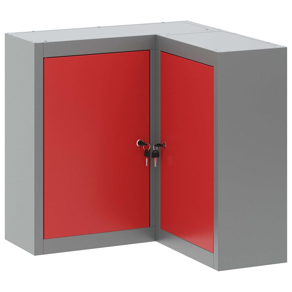 Maison Exclusive - Werkzeugschrank Mit Regal Rot Und Grau 55 X 55