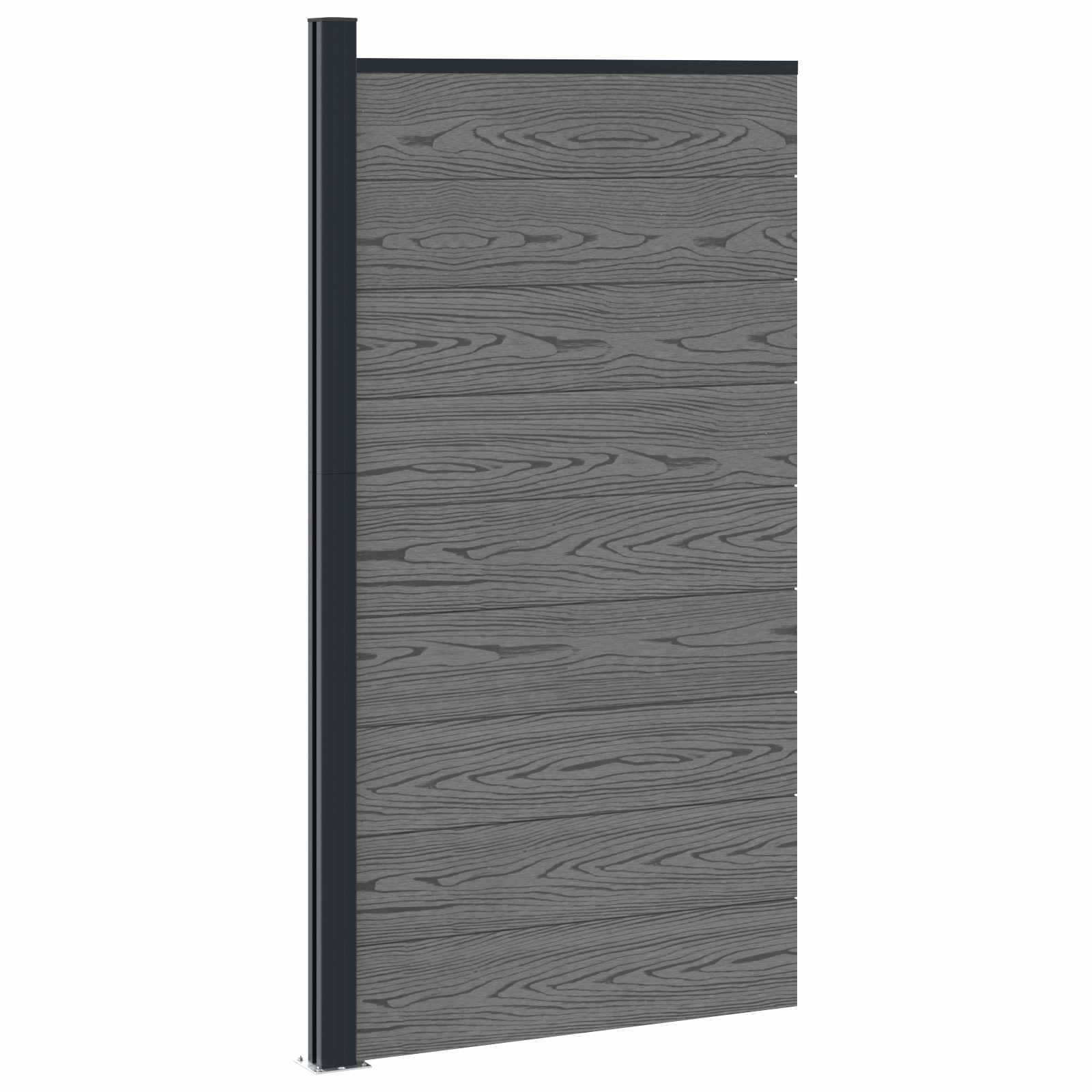 Maison Exclusive - Zaunelement 95 X 186 Cm Wpc Und Aluminium Grau