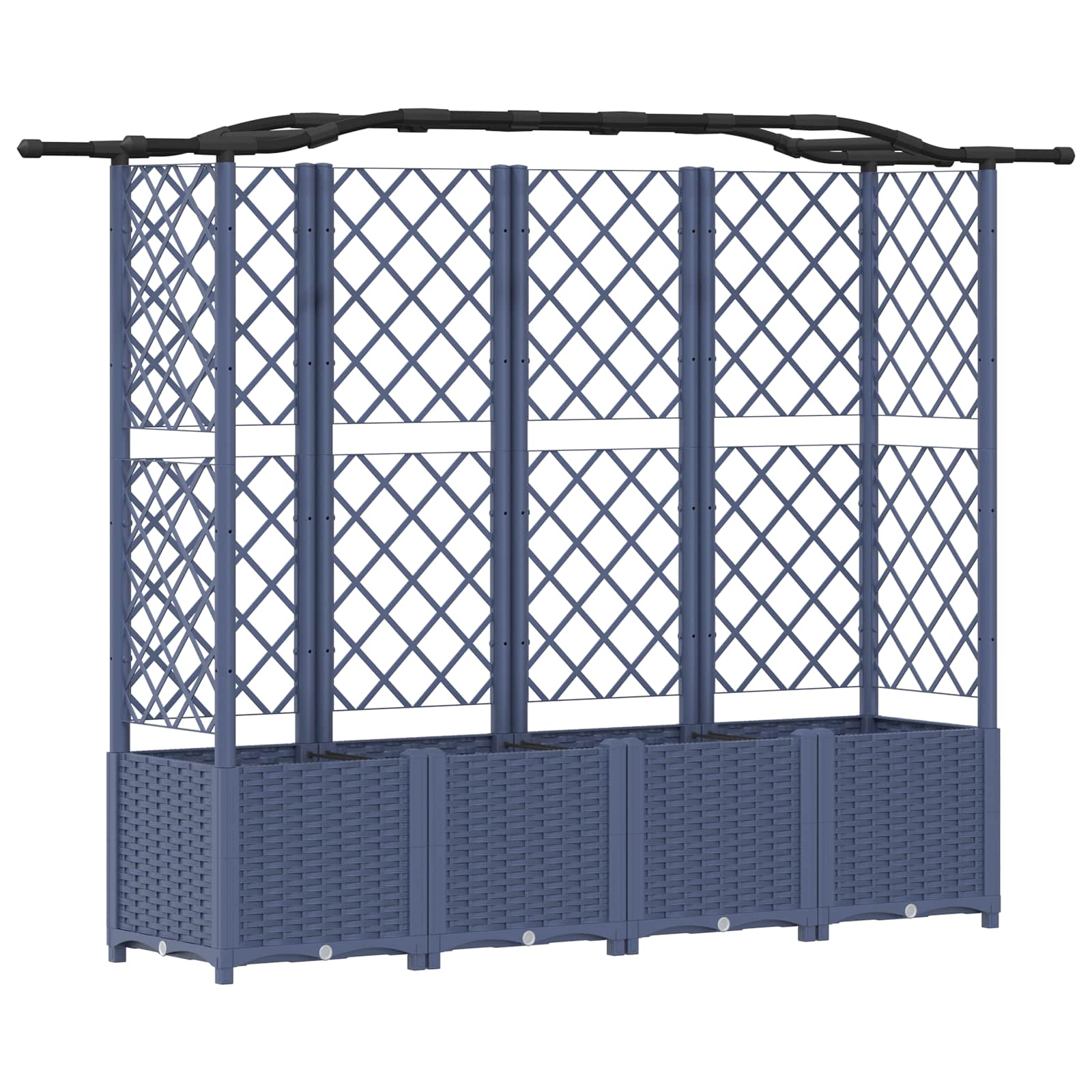 Maison Exclusive - Hochbeet Mit Rankgitter Und Dach Grau 204 X 40
