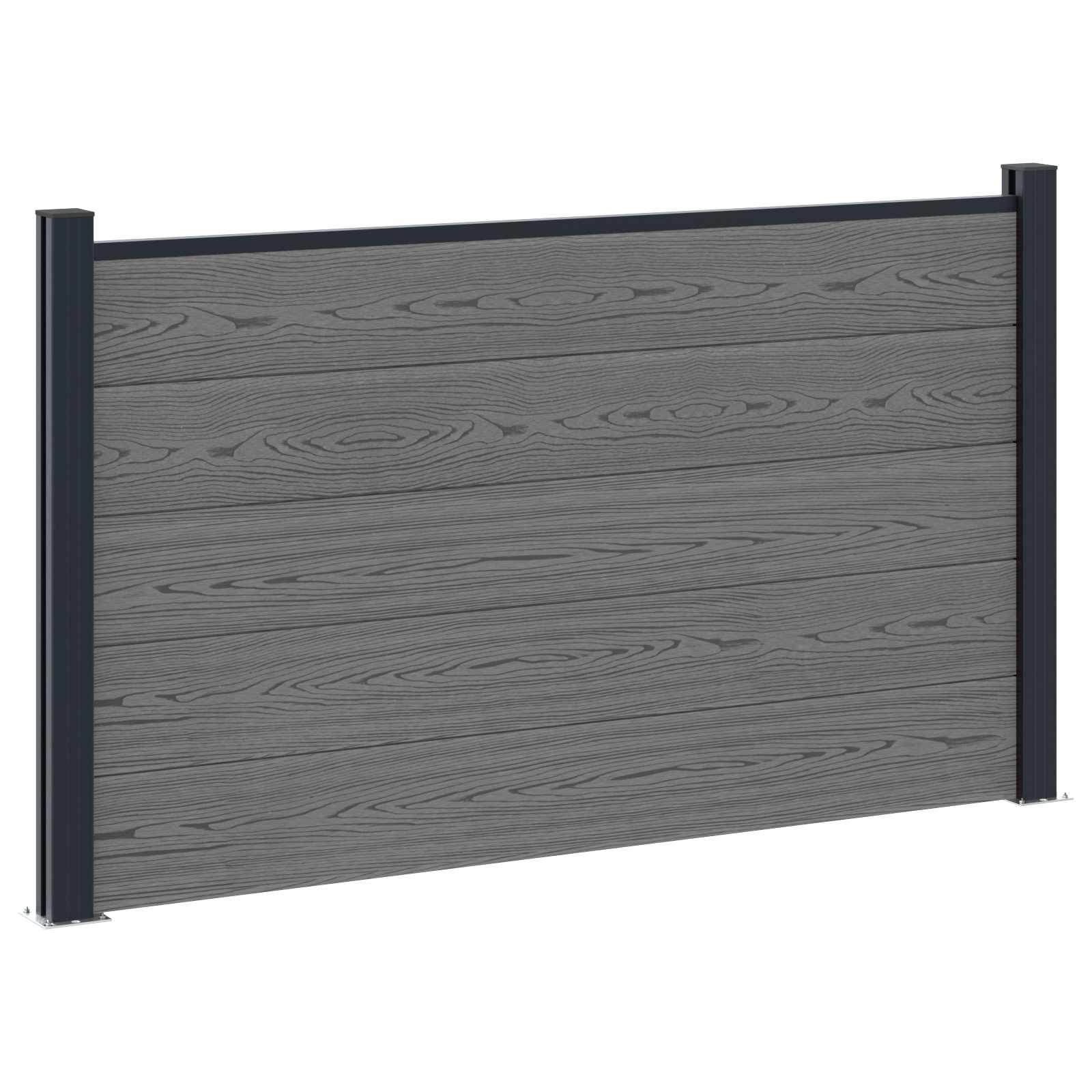 Maison Exclusive - Zaunset 180 X 105 Cm Wpc Und Aluminium Grau