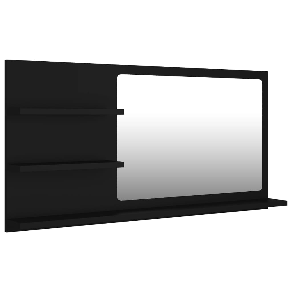 Maison Exclusive - Badspiegel Schwarz 90x10,5x45 Cm Holzwerkstoff