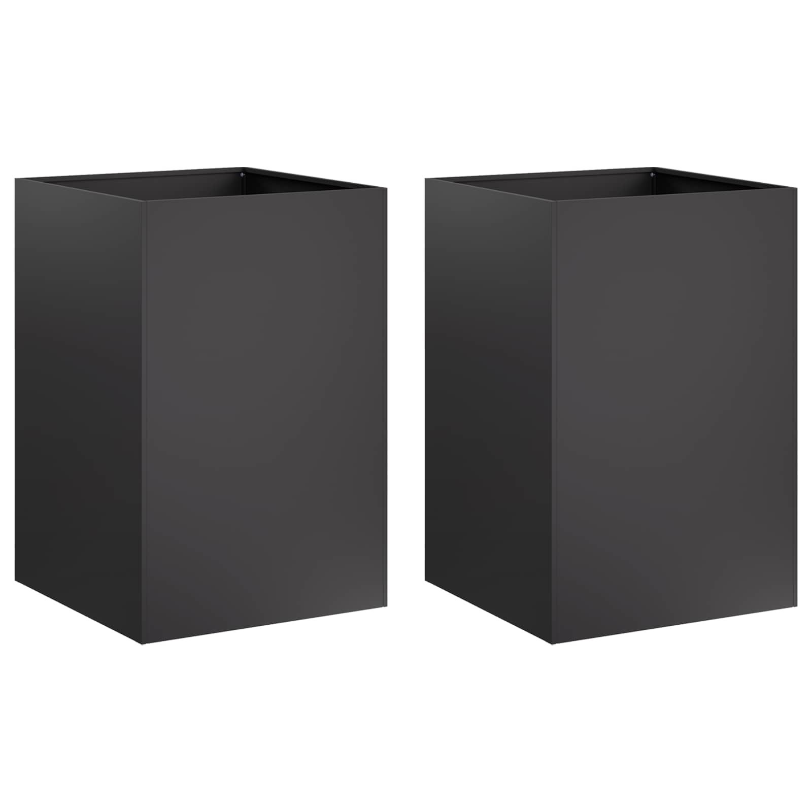 Maison Exclusive - Garten-pflanzgefäß 2 Stk. Schwarz 50 X 50 X 75