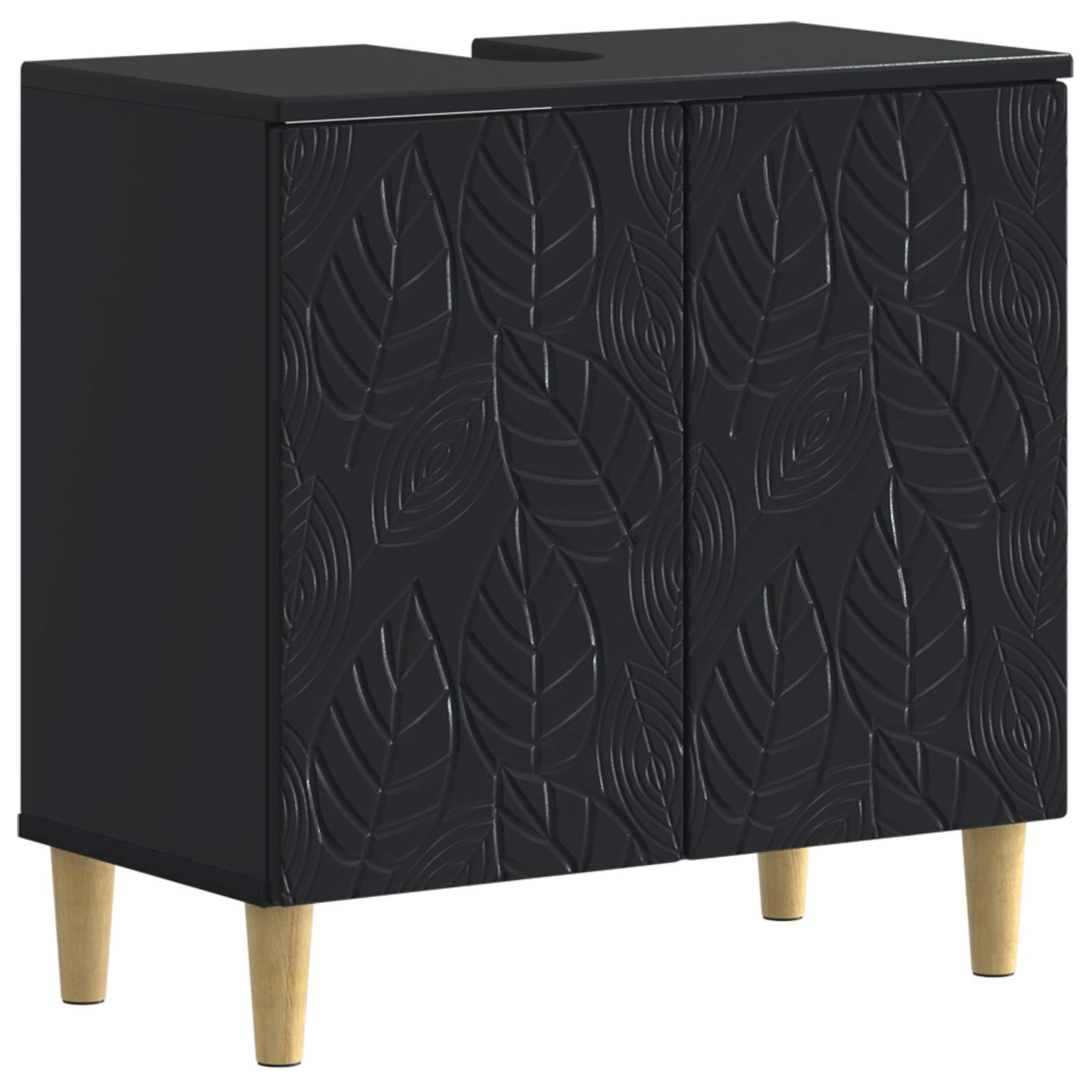 Maison Exclusive - Waschbeckenschrank Delft Schwarz 59,5 X 31,5 X