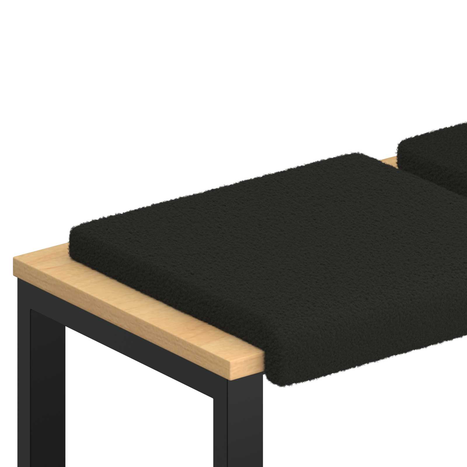 Maison Exclusive - Bankkissen 2 Stk. Sherpa-stoff Schwarz Tiefe 3