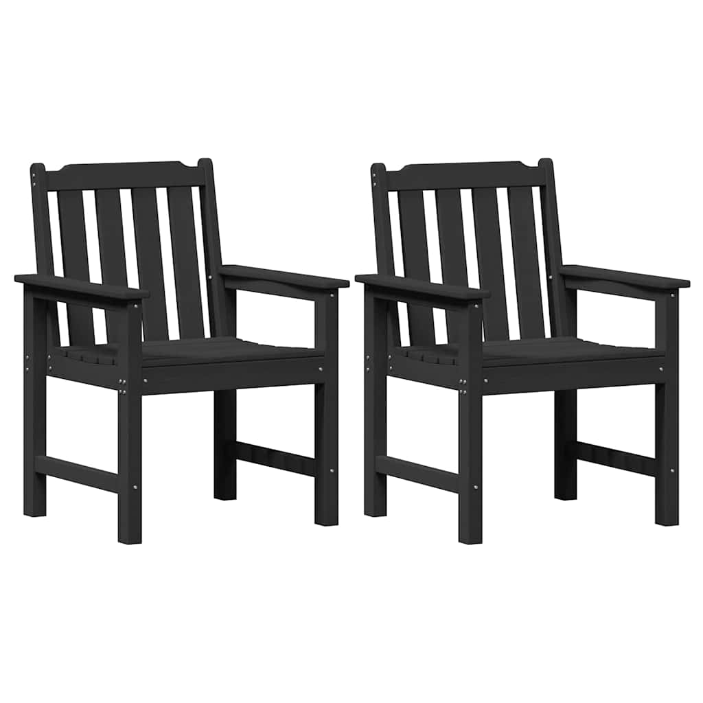 Maison Exclusive - Garten-esszimmerstuhl 2 Stk. Schwarz Hdpe