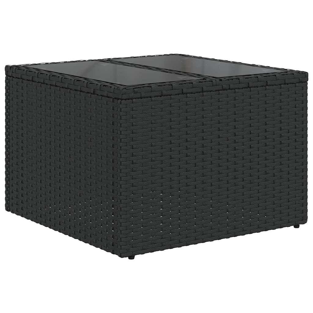 Maison Exclusive - Gartentisch Mit Glasplatte Schwarz 55 X 55 X 3