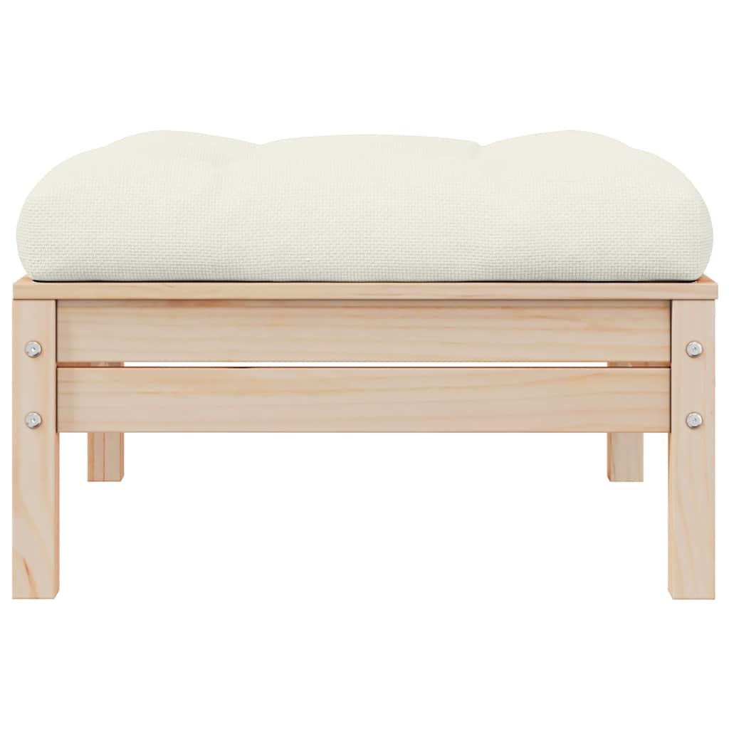 Maison Exclusive - Outdoor-fußhocker Mit Kissen Massivholz Kiefer