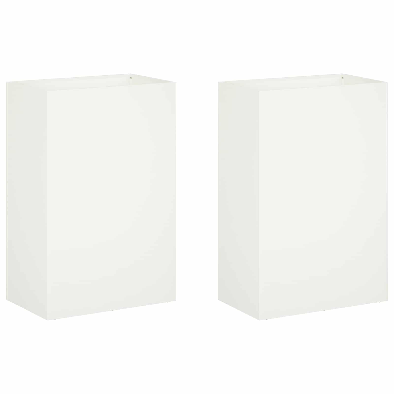 Maison Exclusive - Garten-pflanzgefäß 2 Stk. Weiß 40 X 30 X 75 Cm
