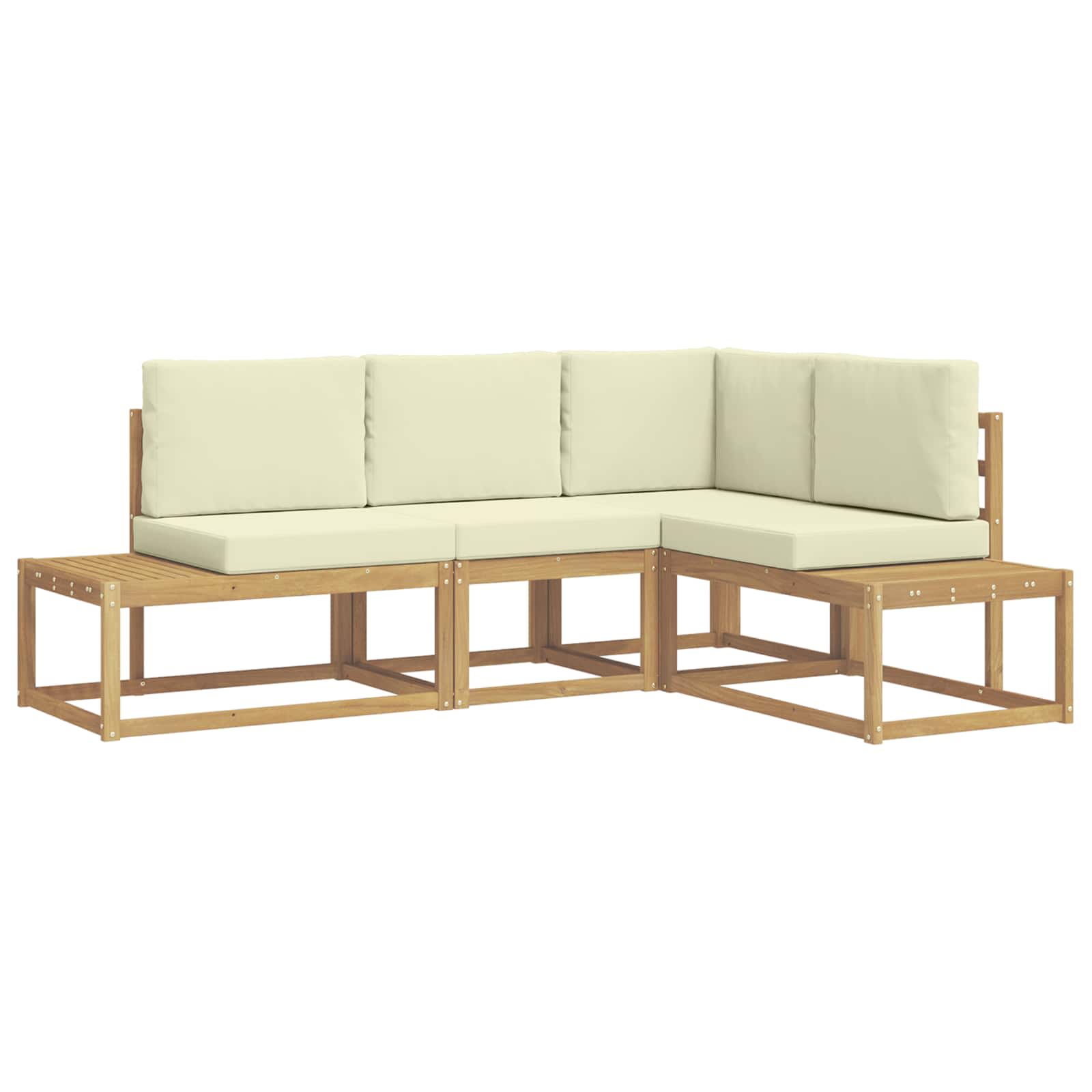 Maison Exclusive - Outdoor-sofagarnitur 3 Stück Weiß Und Creme Po