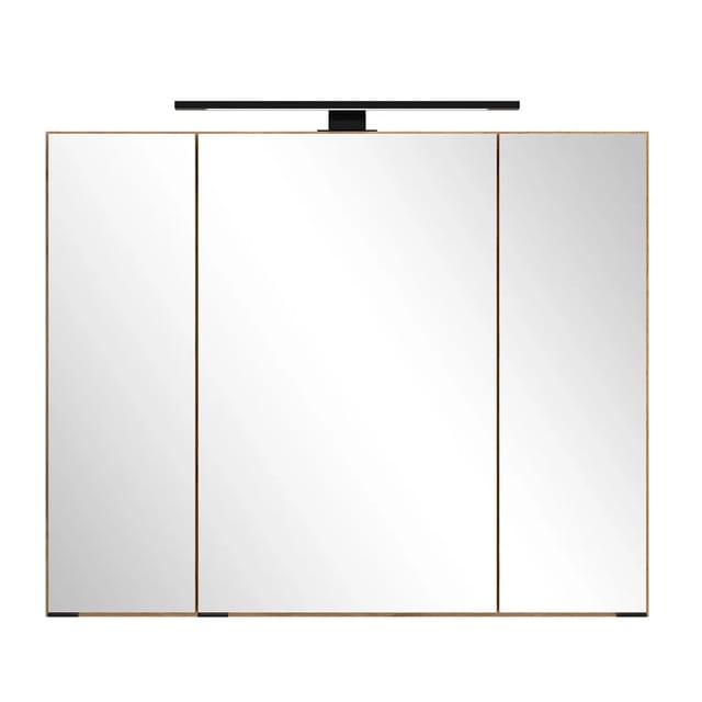Held Möbel Spiegelschrank Manchester 64 x 80 x 20 cm Wildeiche 3 Türen