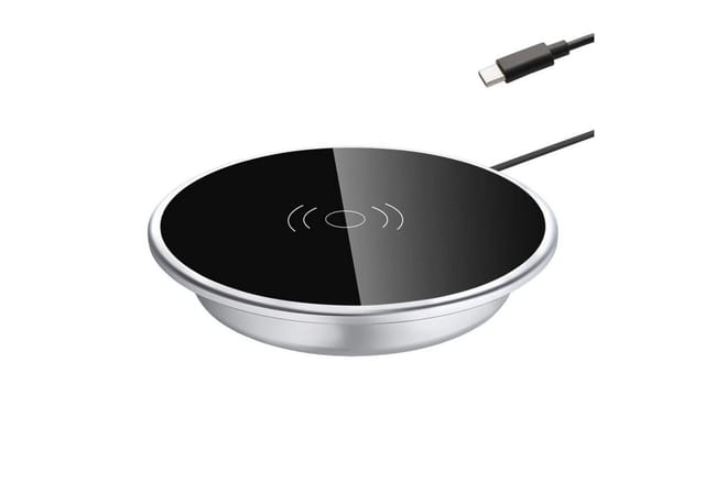 kalb 15W Einbau Drahtlos Ladegerät USB-C Druchmesser 60mm Schnell Ladestation für Smartphones Möbel Induktion Schnellladegerät Wireless Charger Platio