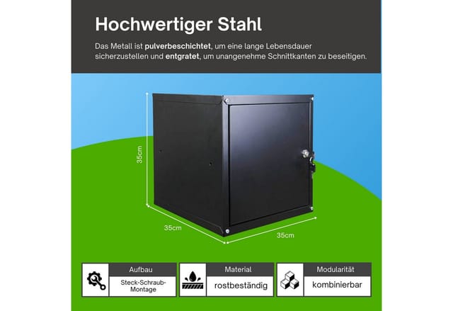 PROREGAL Schließfachwürfel Cubic HxBxT 35 x 35 x 35 cm Schwarz