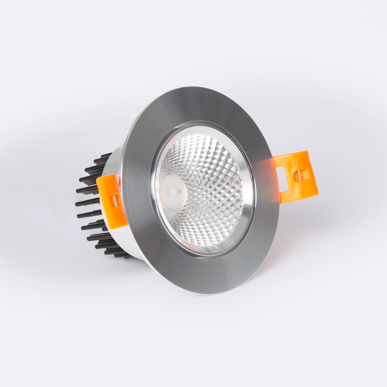 Led Downlight Einbaustrahler 7w Rund Cob Cri90 Ausschnitt Ø 70 Mm Silber No Flicker 2700k Warmweiß