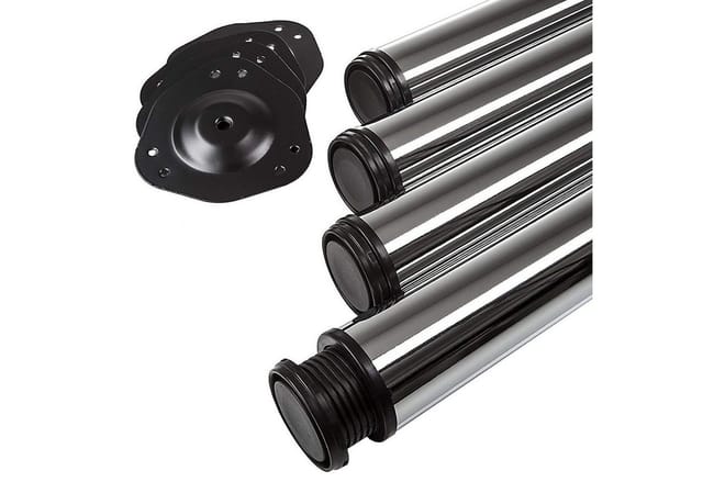 SOTECH 4er Set Tischbeine Höhe 710 mm Höhenverstellbar Ø 60 mm CHROM Poliert Tragkraft bis 75Kg Je Fuß