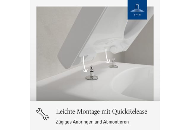 Villeroy & Boch Architectura WC-Sitz 445 x 374 x 59 mm mit SoftClosing und QuickRelease Duroplast Weiß Alpin