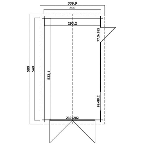 Lasita Garage Dillon 300 cm x 540 cm Lichtgrau