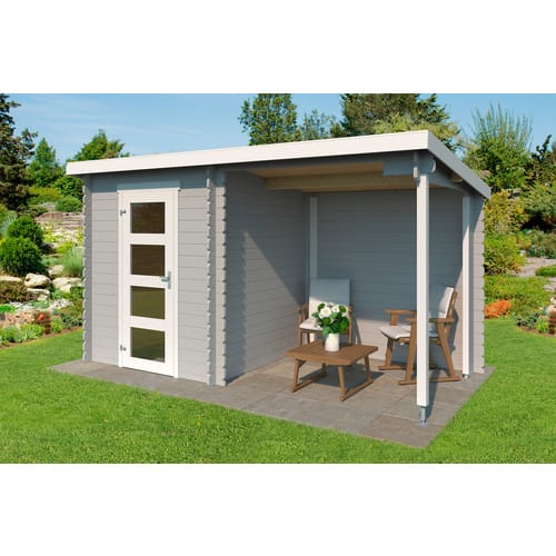 Lasita Gartenhaus Jelle Plus 370 cm x 175 cm Lichtgrau