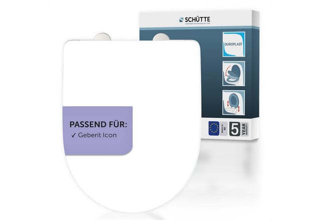 Schütte WC-Sitz D-Form Pro 7 Duroplast mit Absenkautomatik Weiß