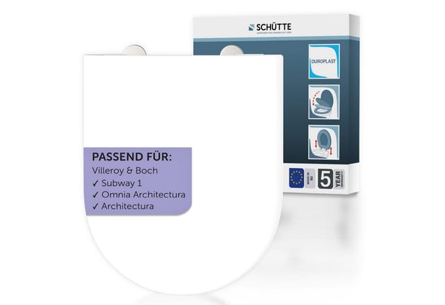 Schütte WC-Sitz D-Form Pro 5 Duroplast mit Absenkautomatik Weiß
