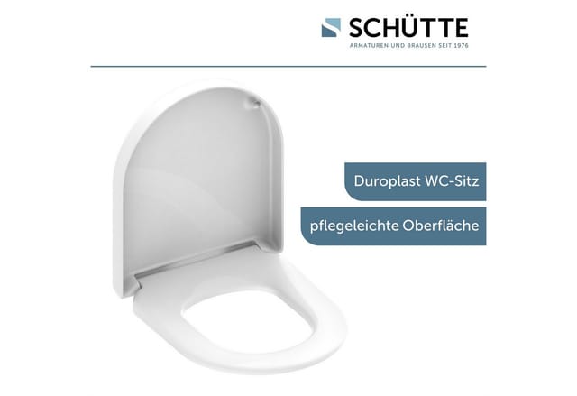 Schütte WC-Sitz D-Form Pro 2 Duroplast mit Absenkautomatik Weiß