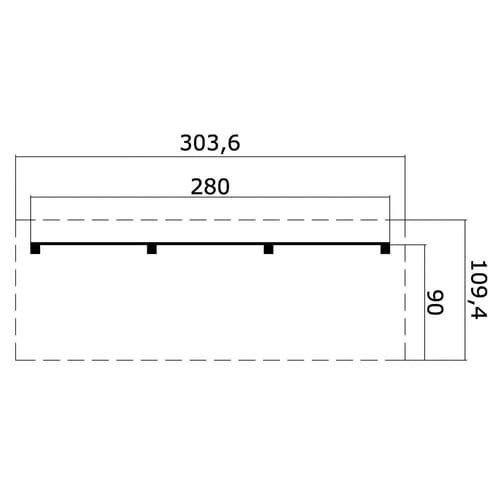 Lasita Schleppdach 90 cm x 300 cm Grau-Grün