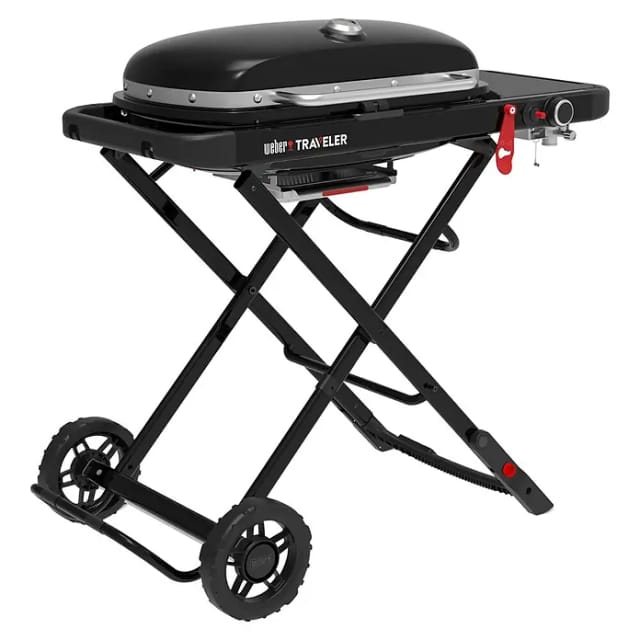 Weber Camping-Gasgrill Traveler 1 Brenner & Rollwagen Schwarz
