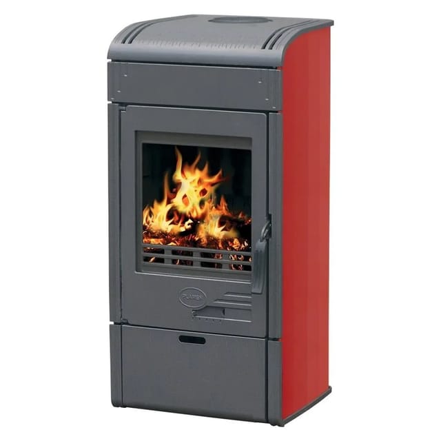 Plamen Gusskaminofen Vesta Rot und 9 kW