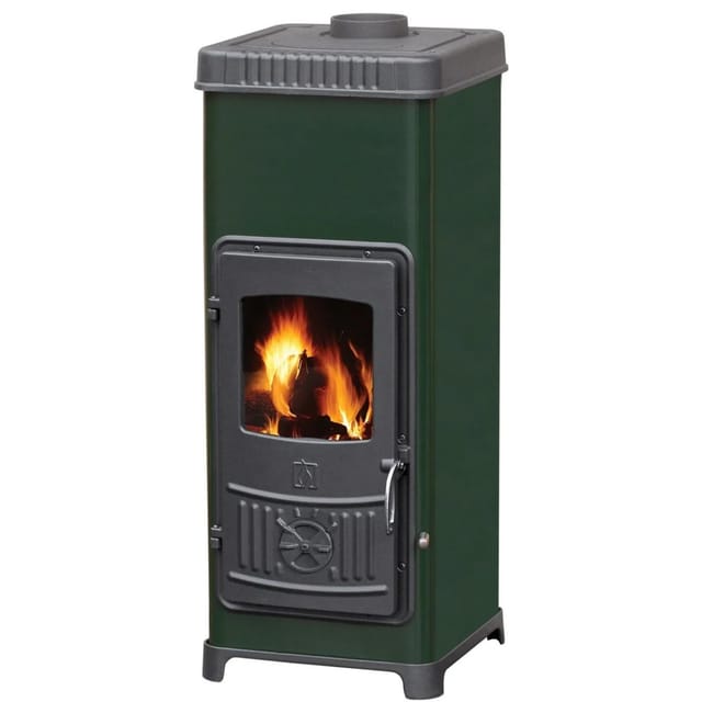 Plamen Kaminofen Dora 10N Grün mit Herdplatte und 7,2 kW