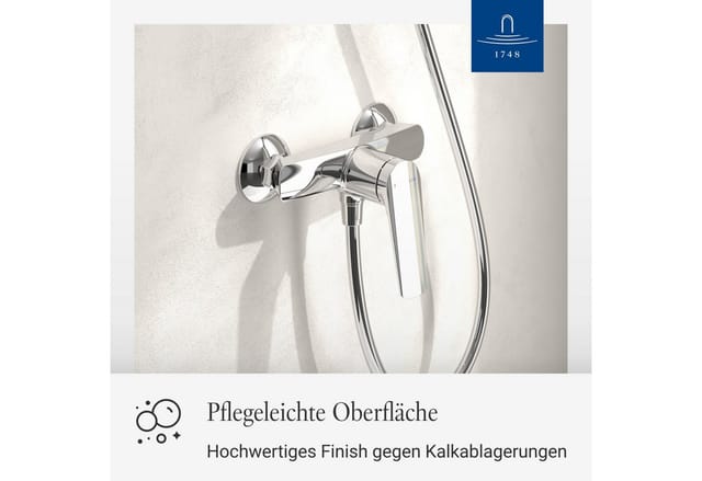 Villeroy & Boch Oasis Duscharmatur Einhebel-Mischbatterie Rückflussschutz & Keramikkartusche Aufputzmontage Rund Chrom