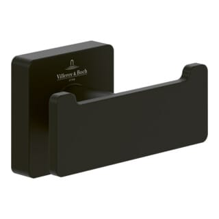Villeroy & Boch Elements Striking Doppel-Handtuchhaken Zur Wandmontage Eckiger Badhaken Messing Badzubehör Matt Black